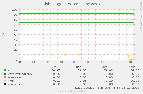 Disk usage in percent
